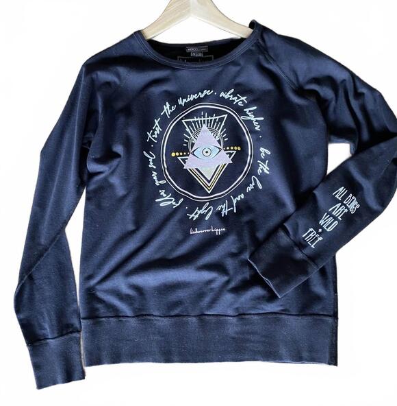 UNDERCOVER HIPPIE Sweaters - NEW UNDERCOVER HIPPIE women's trust the universe-lightweight fleece sweatshirt i